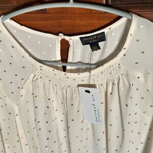 Current Air Cream Blouse with Gold Dots